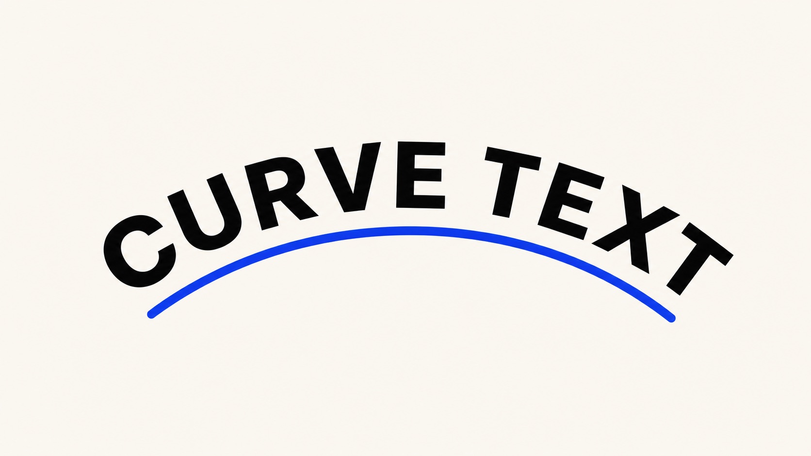 The words Curve Text following a smooth blue arc.